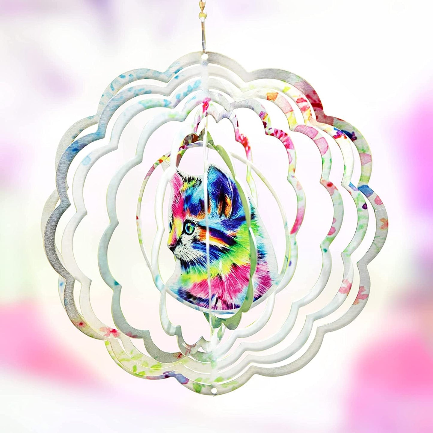  Kinetic Wind Spinner for Yard and Garden Wind Spinner Outdoor Metal Large Hanging Plantary Decor 3D Garden Art Wind Sculpture Spinners Kinetic Art Garden Decorations