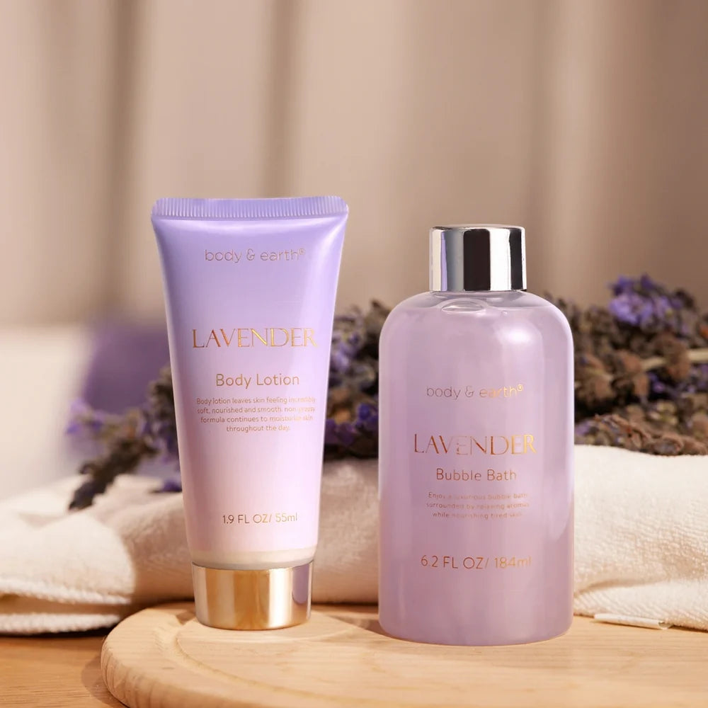 6 Pcs Lavender Relaxing Bath and Body Set