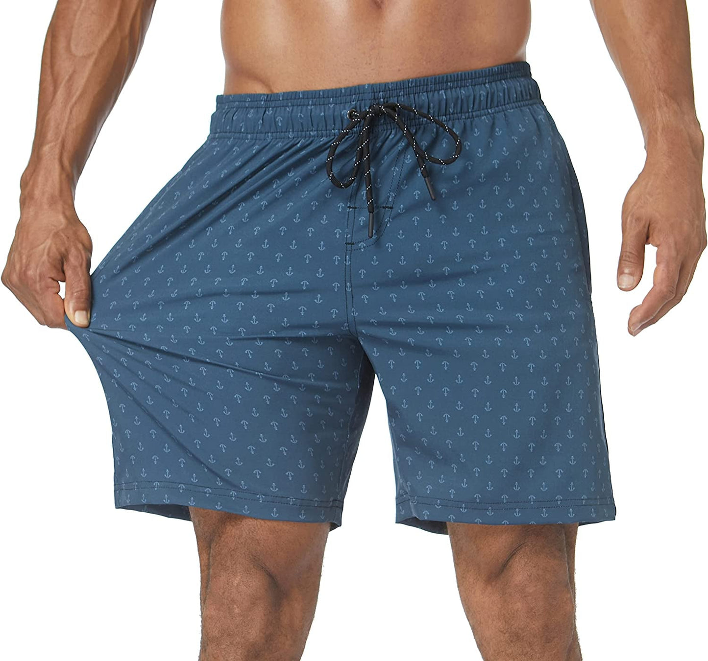  Mens Swim Trunks Quick Dry Board Shorts with Zipper Pockets Bathing Suit