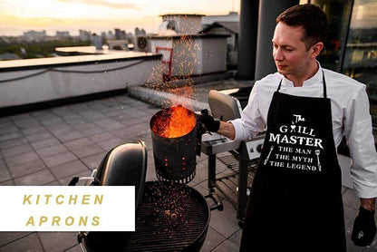  Funny BBQ Black Adjustable Kitchen Cooking Chef Aprons for Men…