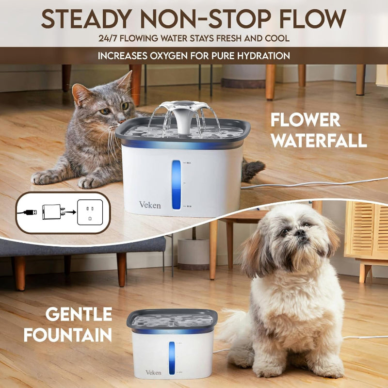 Miri - 95oz Pet Water Fountain, Automatic Dispenser with Filters for Cats and Dogs