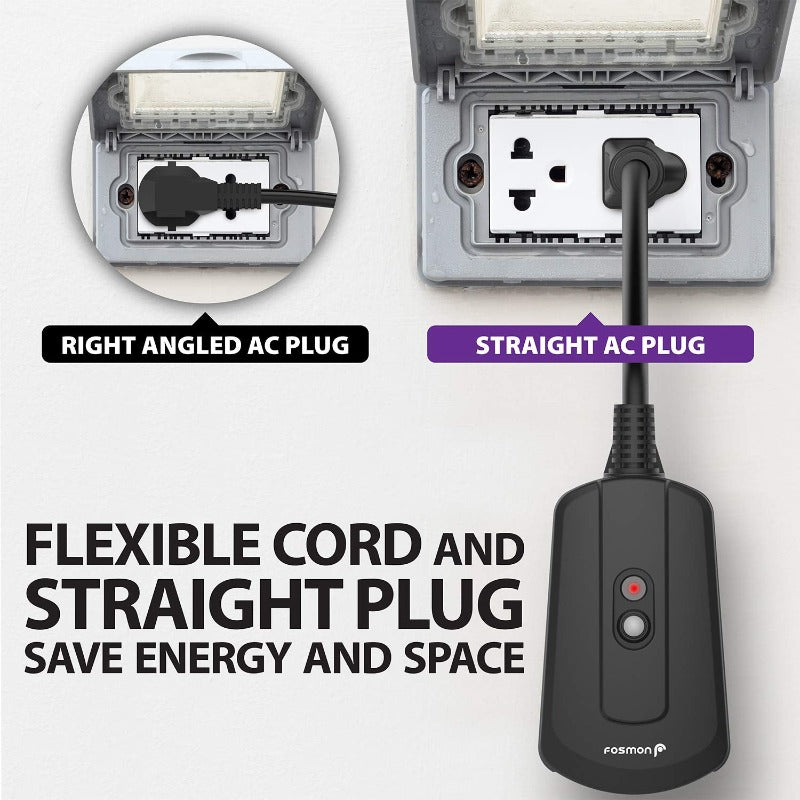 Wireless Remote Control 3-Prong Outlet - UL Listed (3 Receiver, 1 Remote) - Heavy Duty Waterproof Grounded Electrical Plug - 100ft Range