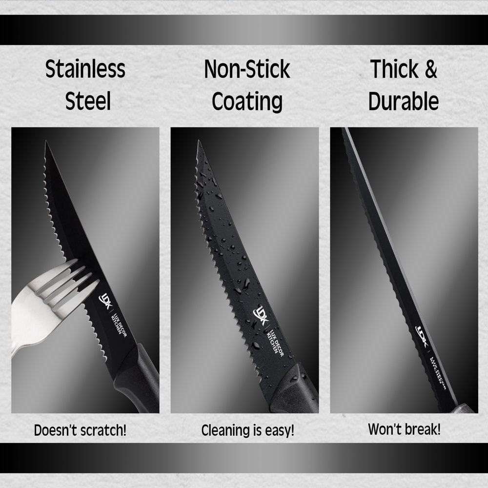 8 Piece Steal Knives Set - Stainless Steel and Dishwasher Safe
