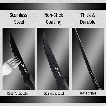 8 Piece Steal Knives Set - Stainless Steel and Dishwasher Safe