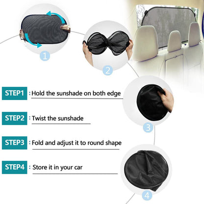 Set of 5 Car Sun Shades for Windows - Fits Most of Vehicles