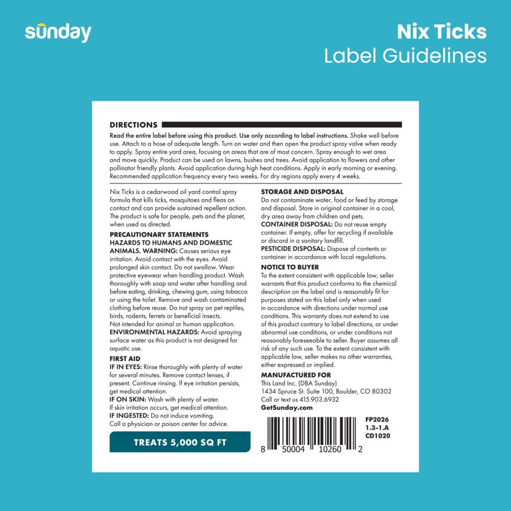 Nix Ticks Plant-Based Bug Control Spray & Repellent