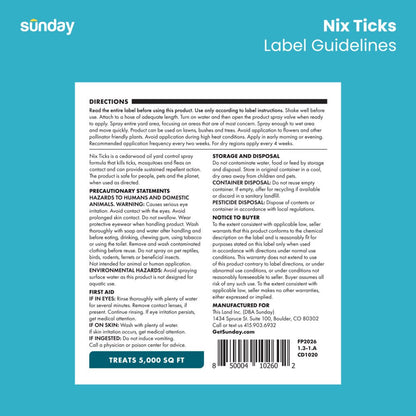 Nix Ticks Plant-Based Bug Control Spray & Repellent