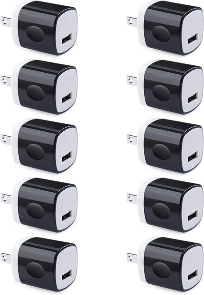 10 Pack Power USB Plug Charging Cube Block