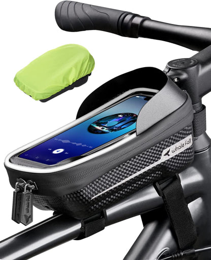  Bike Phone Holder Bike Phone Mount, 3D Hard Eva with 0.25mm Sensitive TPU Touch-Screen, with Rain Cover for Phones under 6.9''