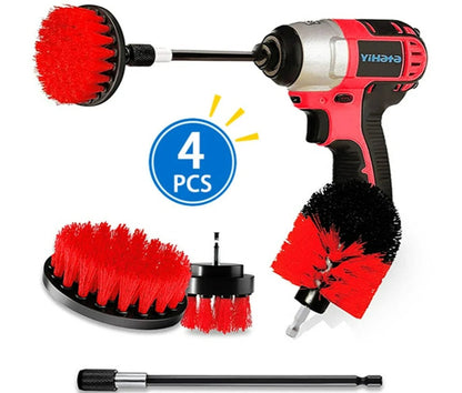 4 PCS Drill Brush Attachment Set Power Scrubber Drill Cleaning Brush Kit