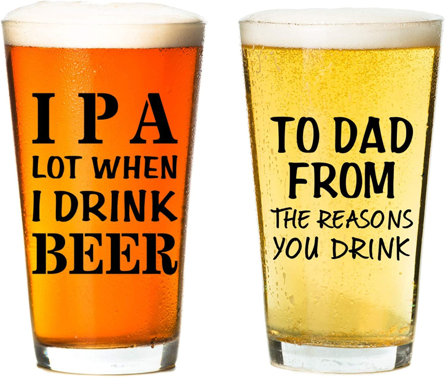 To Dad From The Reasons You Drink Funny Christmas Gift From Wife Son Daughter Kids- Best Gift Ideas For Family Dads Birthday Bday Beer Glass Mug Dad's Father Day Gag Gifts Fathers Gofts Guft