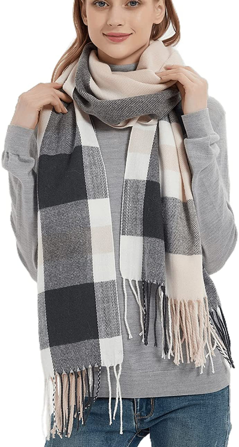  Women's Plaid Warm Shawl Scarf 