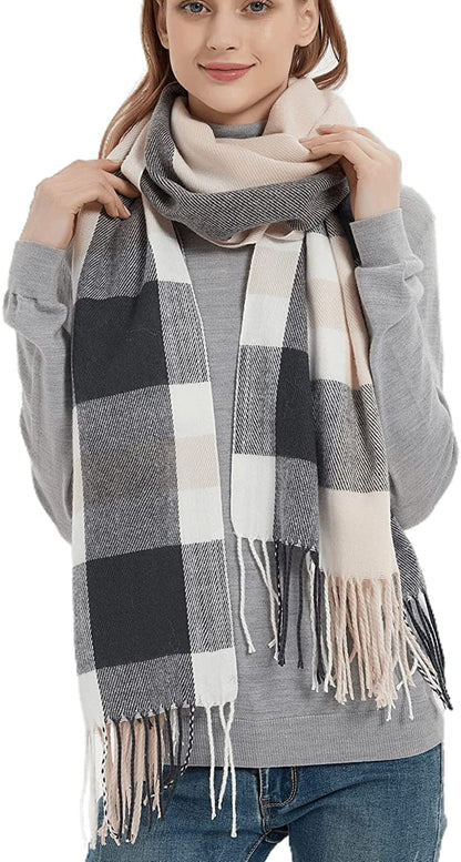  Women's Plaid Warm Shawl Scarf 
