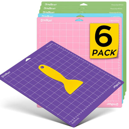 3 Pack Cutting Mat 12X12(Standardgrip,Lightgrip,Stronggrip,Fabricgrip) for Cricut Explore Air 2/Air/One,Variety Adhesive Sticky Cutting Mats Accessories for Cricut