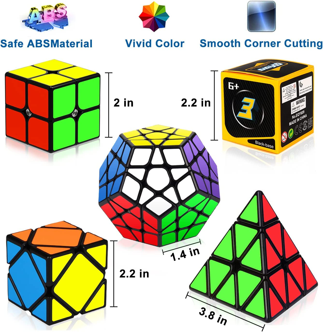 Puzzle Speed Cube Set, Puzzle Cube Bundle 2x2 3x3 - 5 Pack