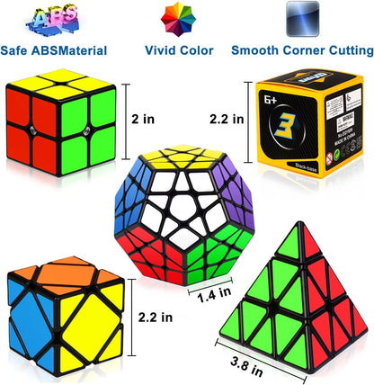 Puzzle Speed Cube Set, Puzzle Cube Bundle 2x2 3x3 - 5 Pack