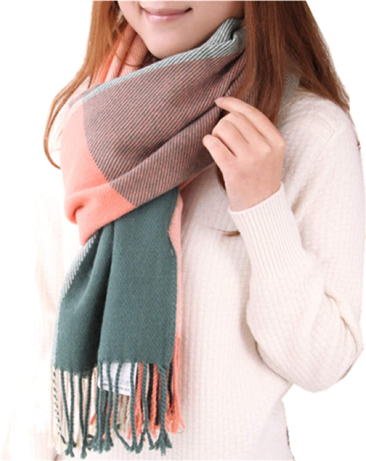  Women's Plaid Warm Shawl Scarf 