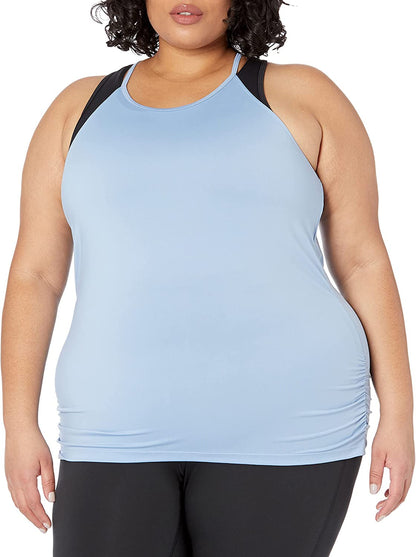 Spalding Women's Active Shirred Side Tank Top, Regular and Plus Size
