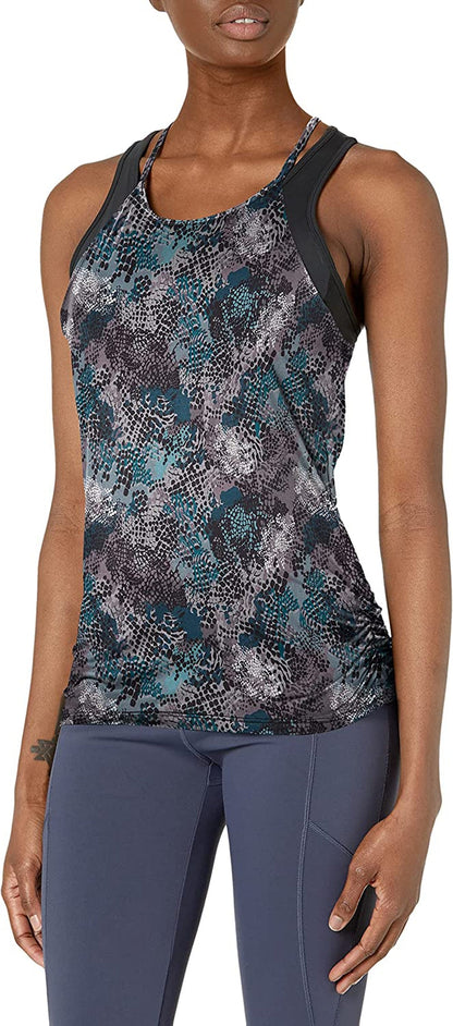Spalding Women's Active Shirred Side Tank Top, Regular and Plus Size