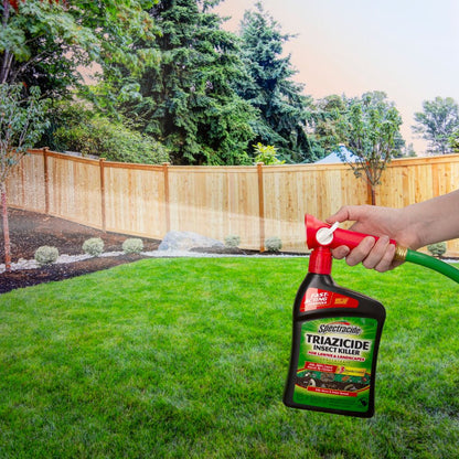 Spectracide Triazicide Insect Killer for Lawns & Landscapes Concentrate 32Oz, Quickflip Hose-End Sprayer