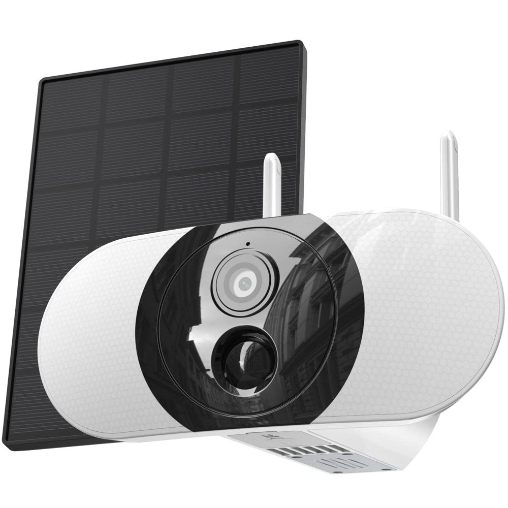 Solar Wireless Security Cameras Outdoor, Wifi, Iegeek 2K Color Night Vision, Spotlight & Siren Alarm, Outdoor Camera with AI Motion Detection