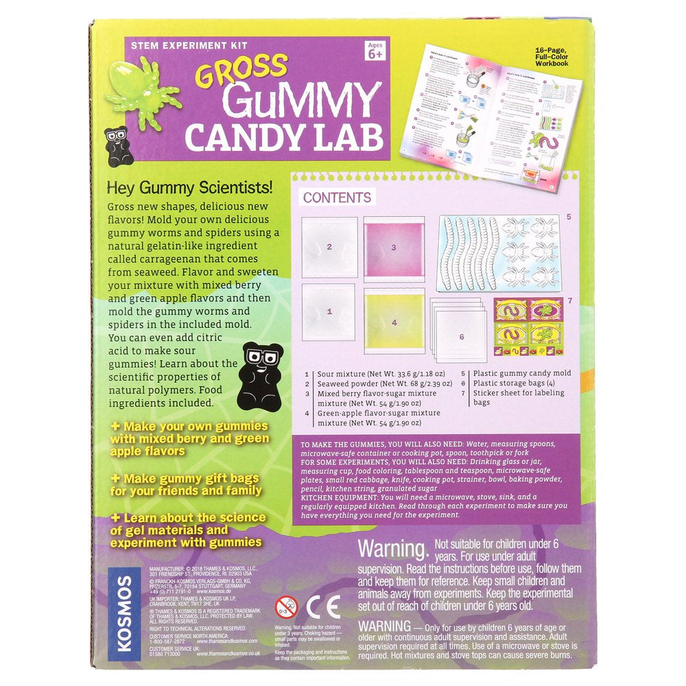 Gross Gummy Candy Lab: Worms and Spiders - Green Apple and Mixed Berry Candy Mix