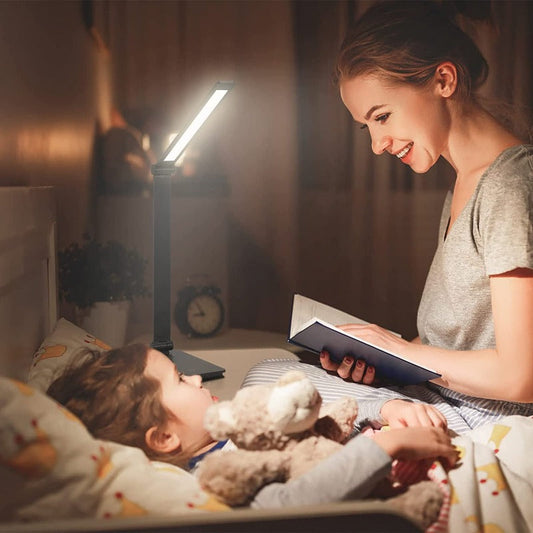 Touch Control LED USB Desk Lamp- Dimmable Table Lamps with USB Port (Include AC Power Plug)