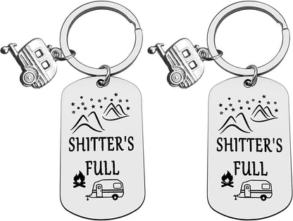 2pcs  Happy Camper RV Keychain Camping Gifts for Men Women Camper Trailer