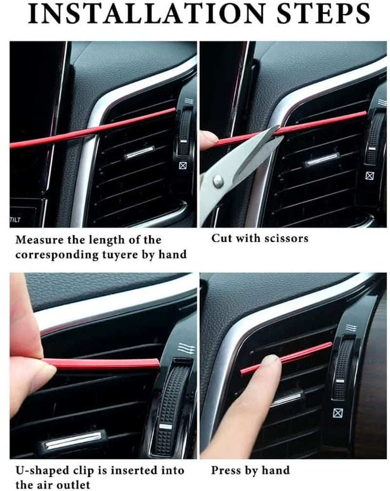 Car Air Conditioner Air Vent Decorative Strips, 10 Pieces 