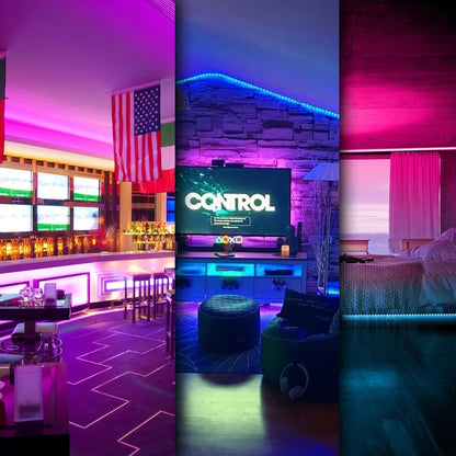 LED Strip Lights with App Control Remote, 12V 5050 RGB, Music Sync Color Changing Lights