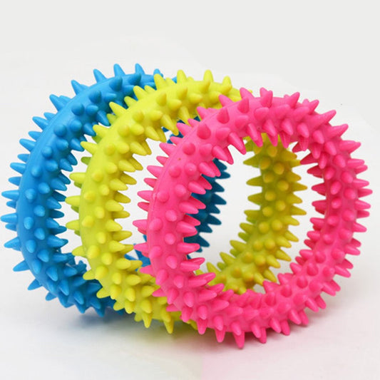 Pet Enjoy Dog Chew Toys for Aggressive Chewers Large Breed,Thorn Circle Ring Toys Long-Lasting Indestructible Dog Toys,Tough Durable Puppy Teeth Cleanning Toy for Dogs Pets