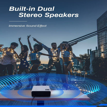 P600 FHD 1080P Supported Mini Portable Projector, LED Home Theater Projector