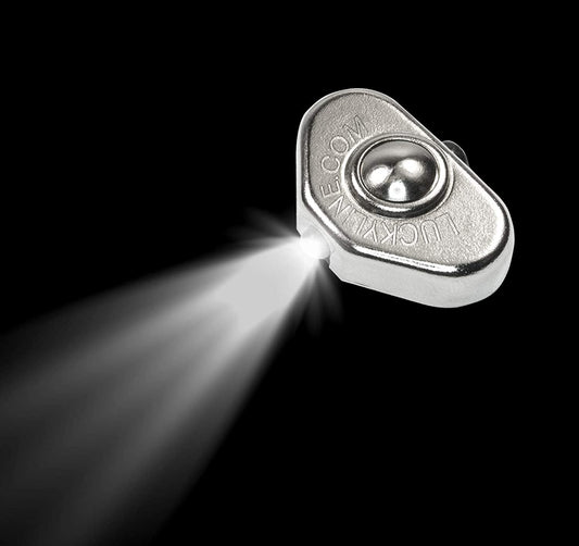  Smallest LED Thumb Light for Keys, Screwdrivers, Measuring Tape, Cabinets, Pet Leashes & More (90701), Silver