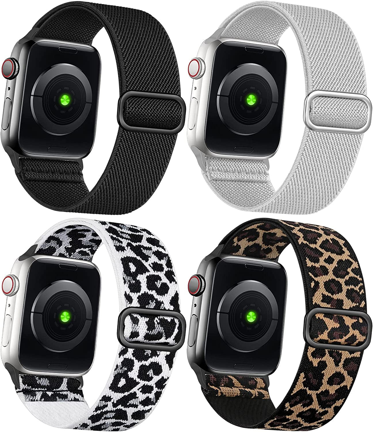 4 Pack Stretchy Bands Compatible for Apple Watch 