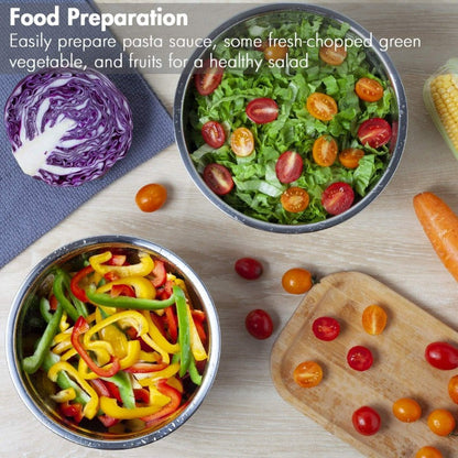  7 Pcs Metal Bowls with Lids for Kitchen
