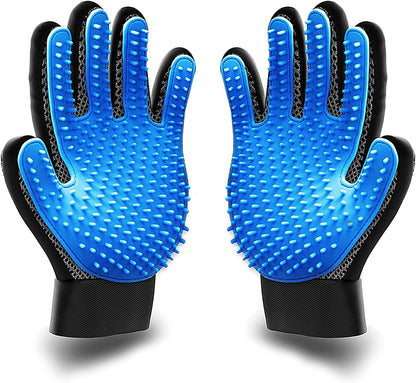 Grooming Glove - Deshedding Glove for Easy, Mess-Free Grooming for Dogs, Cats, Rabbits & Horses with Long/Short/Curly Hair