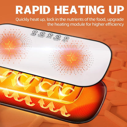 Electric Warming Tray with Fast Heating, Portable Food Warmer for Parties & Buffets
