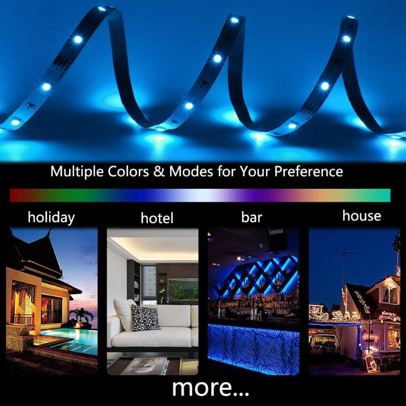 16.4Ft  LED Light Strip, 5M RGB Color Changing 3528 300 LEDs with 44 Keys IR Remote