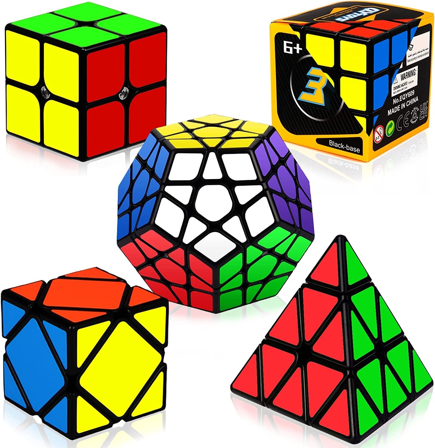 Puzzle Speed Cube Set, Puzzle Cube Bundle 2x2 3x3 - 5 Pack