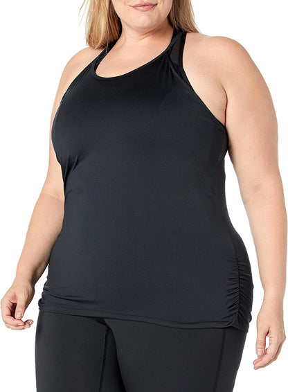 Spalding Women's Active Shirred Side Tank Top, Regular and Plus Size