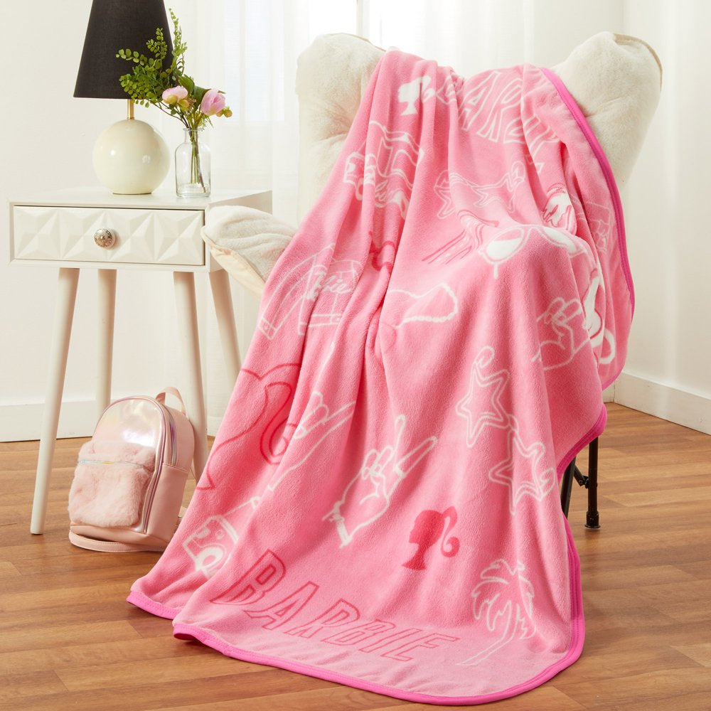Barbie Kids Fleece Throw, 46"X60", Pink