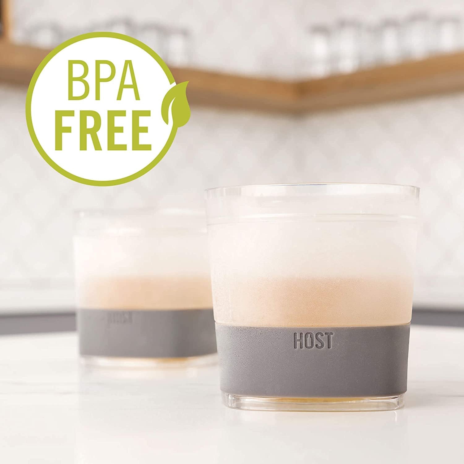  Cooling Cups for Whiskey, Bourbon, and Scotch, Freezer Gel Chiller Double Wall Tumblers Set of 1, Smoke,9 ounces