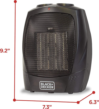 BLACK+DECKER Portable Space Heater, 1500W Room Space Heater with Carry Handle for Easy Transport