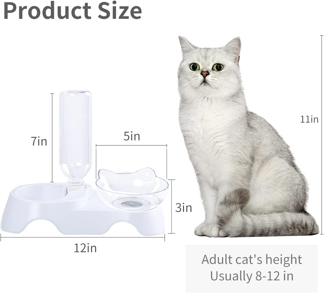Double Dog Cat Bowls Pets Water and Food Bowl Set