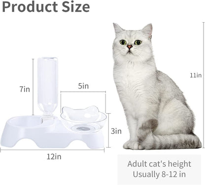 Double Dog Cat Bowls Pets Water and Food Bowl Set