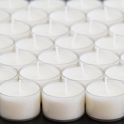 96 Pack Unscented Long Burning Clear Cup Tealight Candles with 8 Hour Burn Time