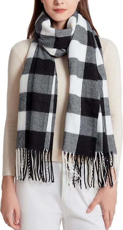  Women's Plaid Warm Shawl Scarf 
