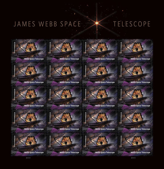 USPS Charles James Webb Space Telescope Forever Stamps - Sheet of 20 Postage Stamps