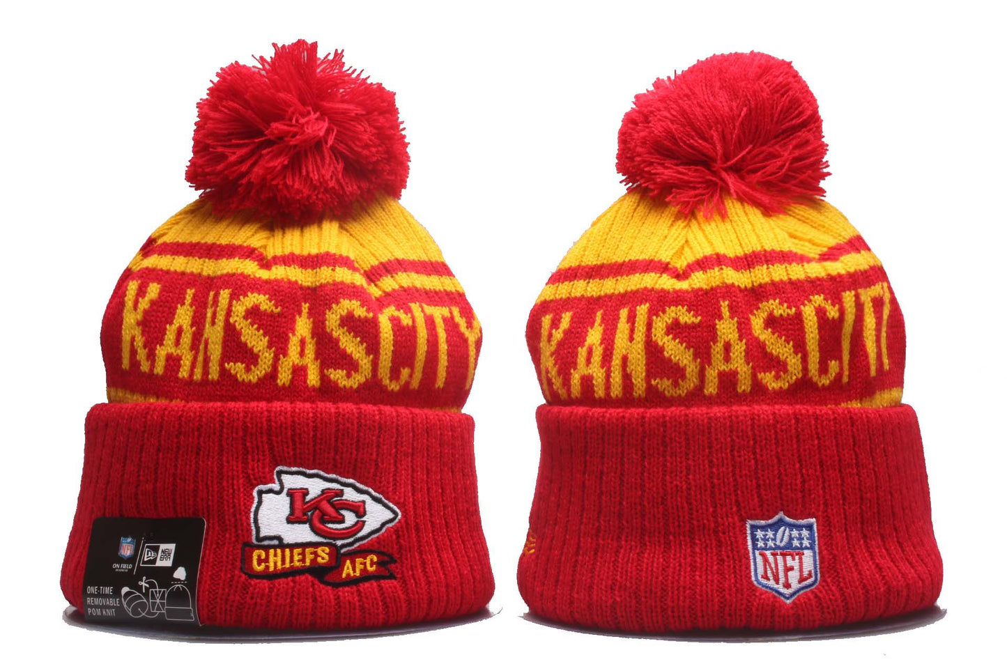 New Era Official NFL Sideline Sport Embroidered Cuffed Knit Hat with Pom