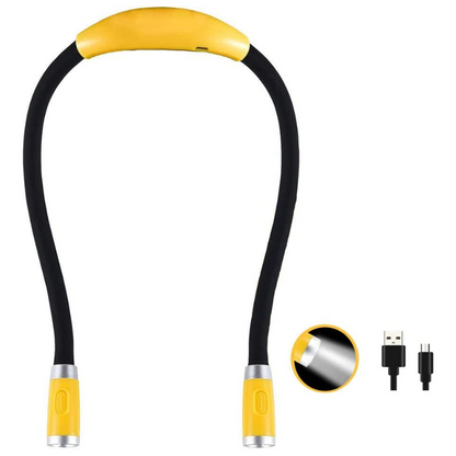 Rechargeable LED Book Light, Neck Hug, Hands-Free,  Super Flexible, 3 Adjustable Brightness Levels